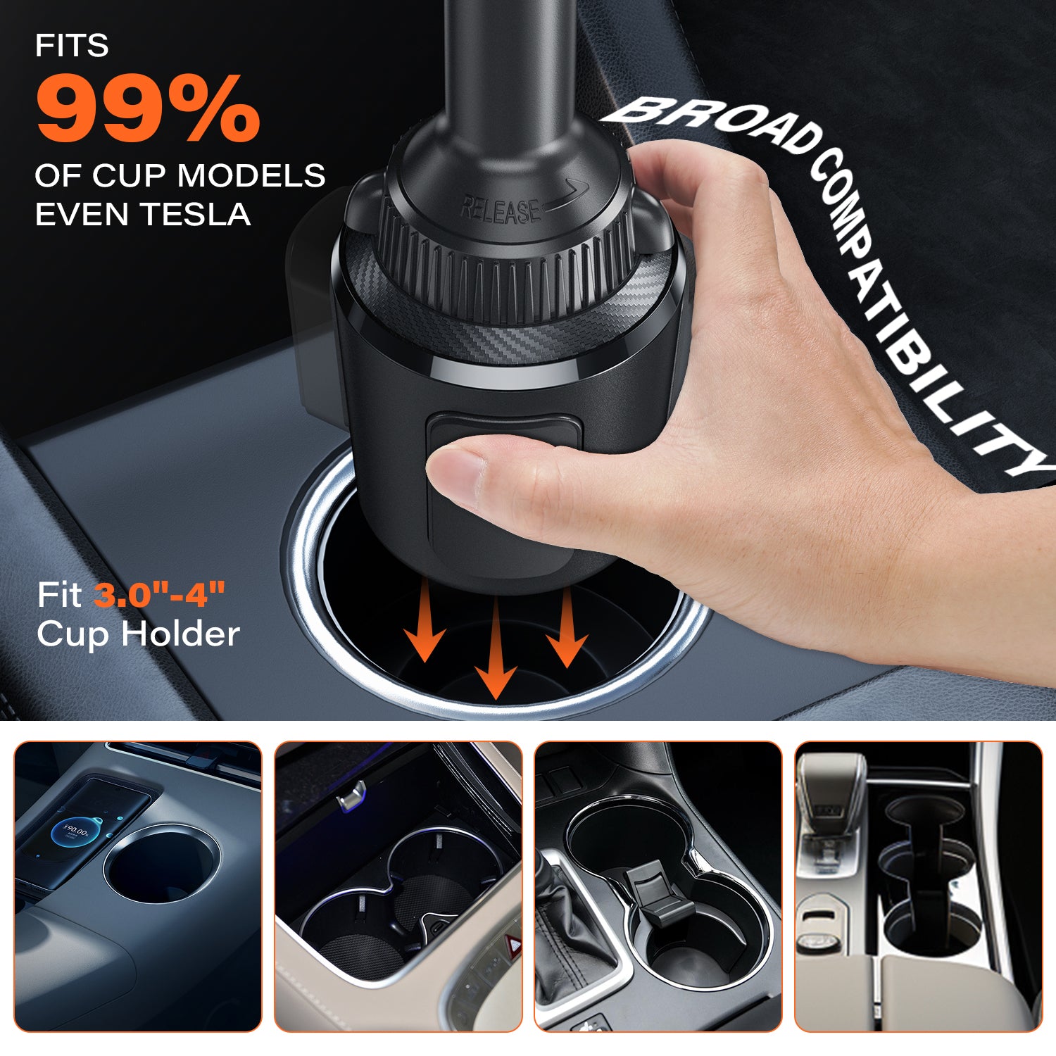 APPS2Car Magnetic Cup Holder Phone Holder -Designed for iPhone MagSafe Case - [Not Charging] (Gray-MagSafe) A2C