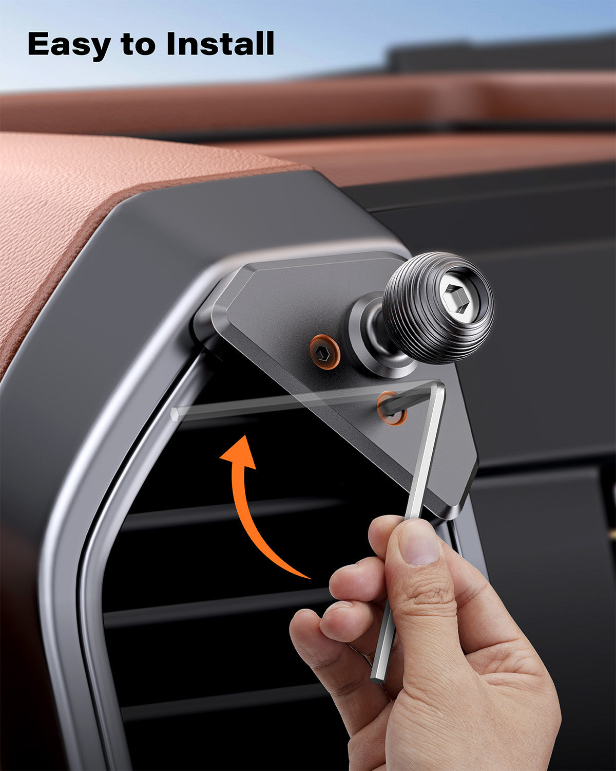 APPS2Car Magnetic Vent Mount for Ford F-150 (2015–2020), Super Duty (2017–2022), Expedition (2018–2021), Air Vent Phone Holder Compatible with iPhone 12-17 Series & MagSafe Case, Metal Socket Arm A2C