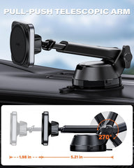 APPS2Car Heavy Duty Magnetic Car Mount with Gel Suction Cup A2C