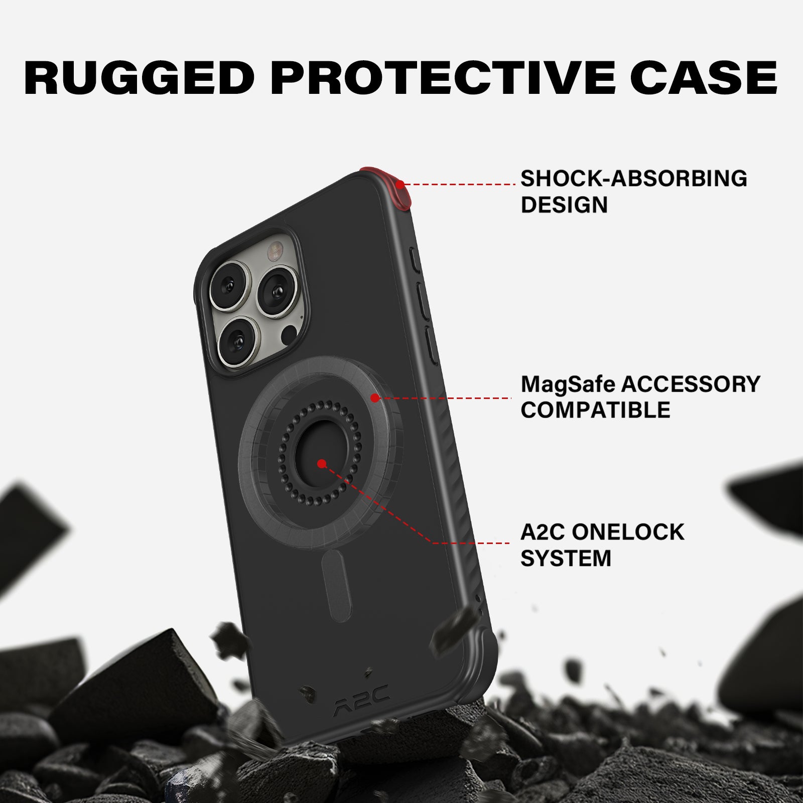 A2C One-Lock Bike Phone Holder Kit with iPhone Case A2C