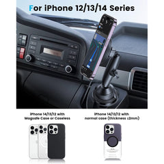 Tri-Pivot Magsafe Cup Holder Charger Mount APPS2Car Mount
